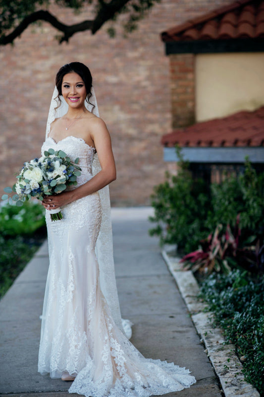 Lace Mermaid Wedding Dress With illusion Back (#Halette) - Dream Dresses by P.M.N.