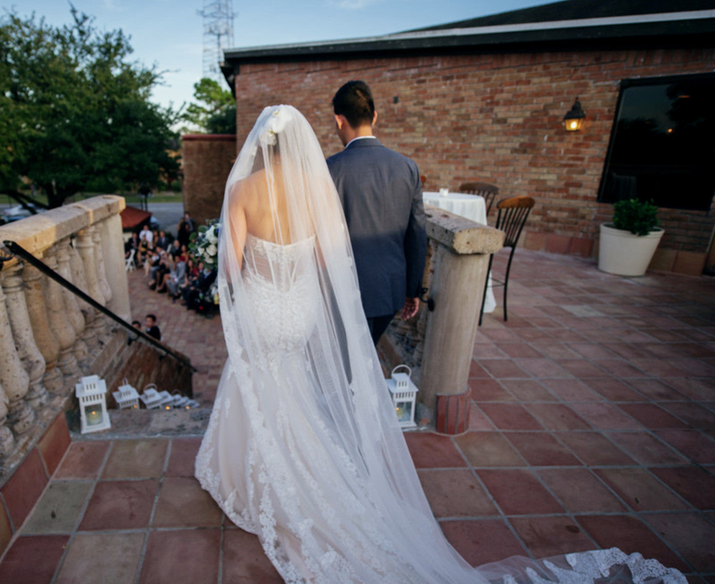 Cathedral Bridal Veil With Lace Trim Edge (#Helaine)