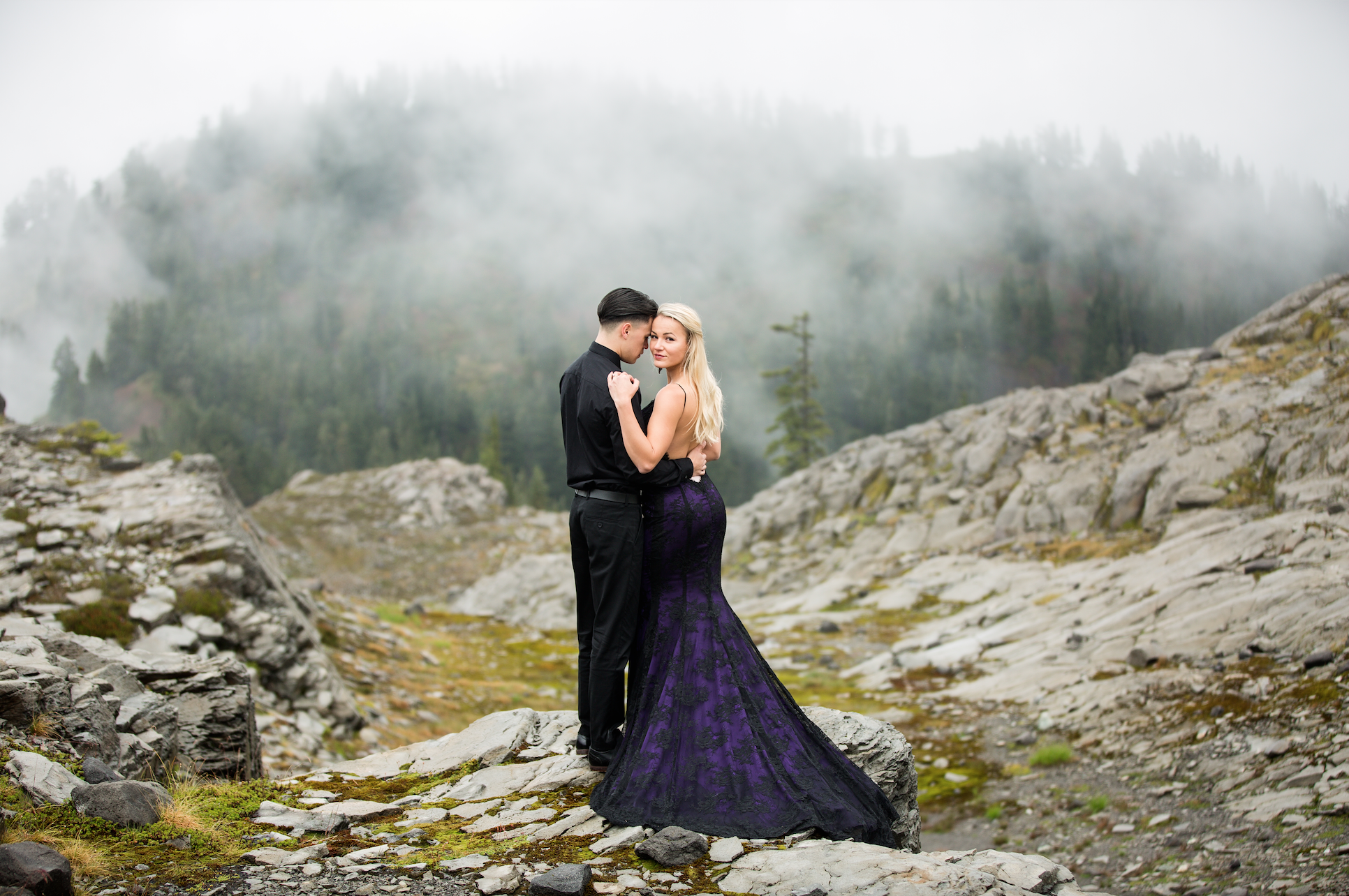 Detachable Black and Purple Gown (#Maia )