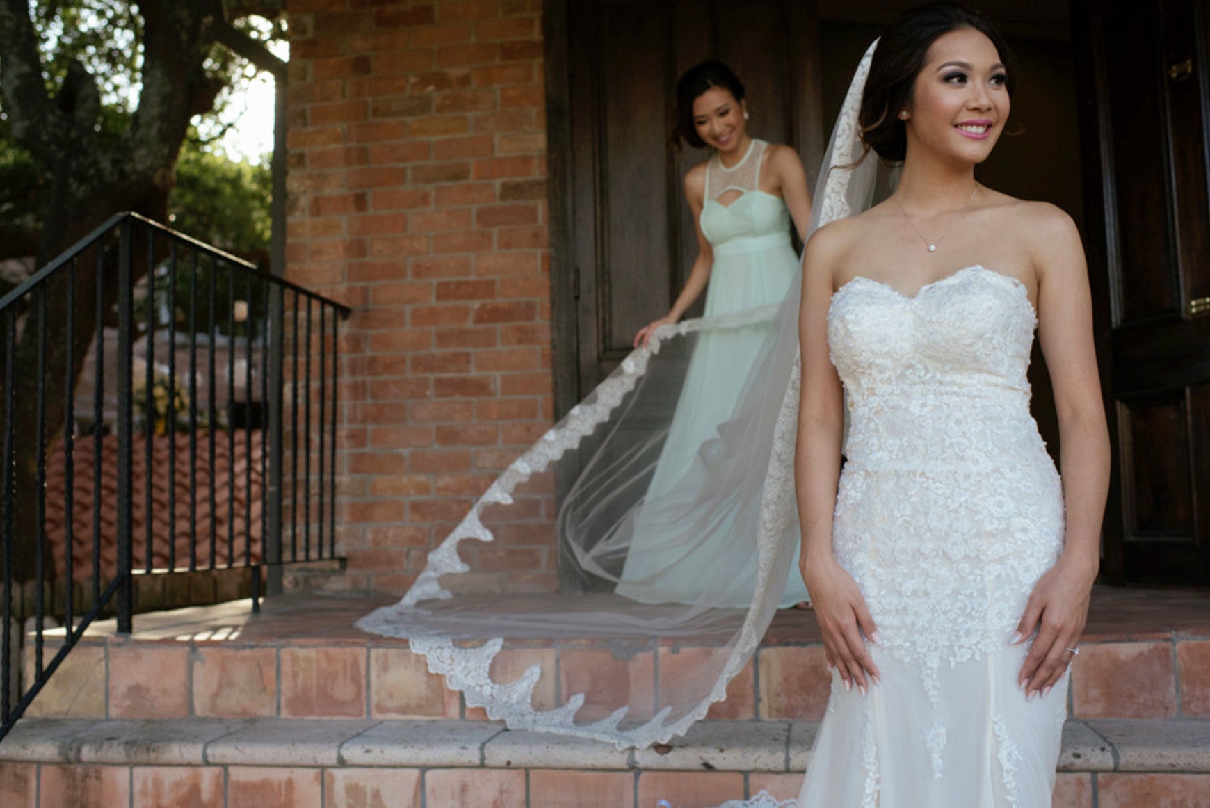 Lace Mermaid Wedding Dress With illusion Back (#Halette)