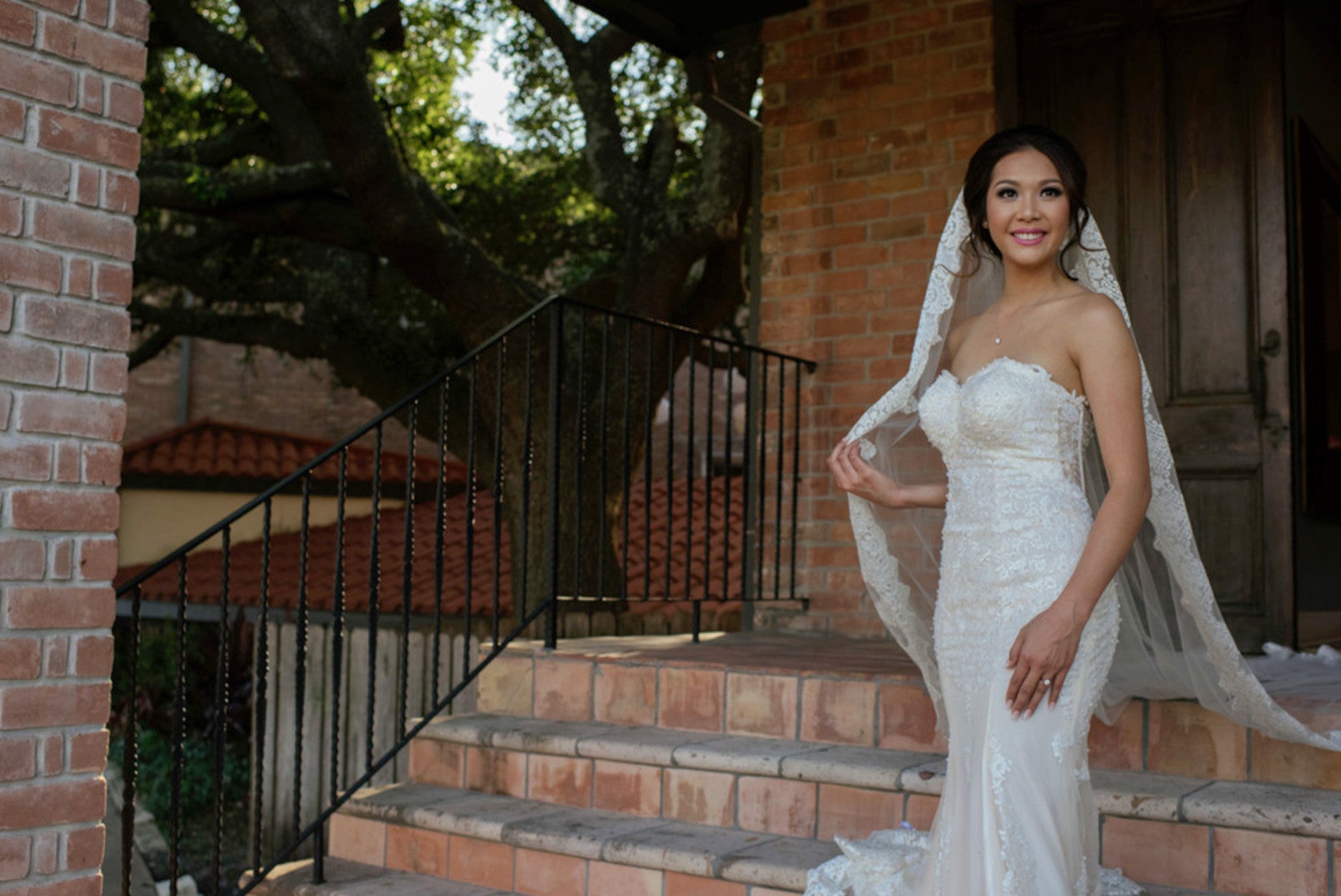 Lace Mermaid Wedding Dress With illusion Back (#Halette)