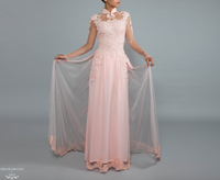 Blush Pink Bridal Ao Dai | Vietnamese Bridal Dress with Embellishment (#GALILAH) - Dream Dresses by P.M.N.