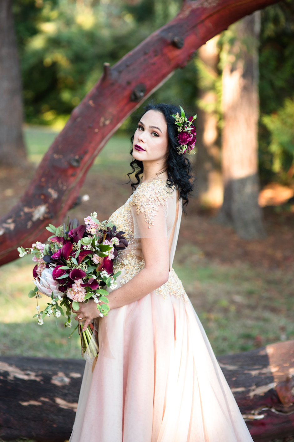 Gold and Red High Low Gown (#Amber) - Dream Dresses by P.M.N.