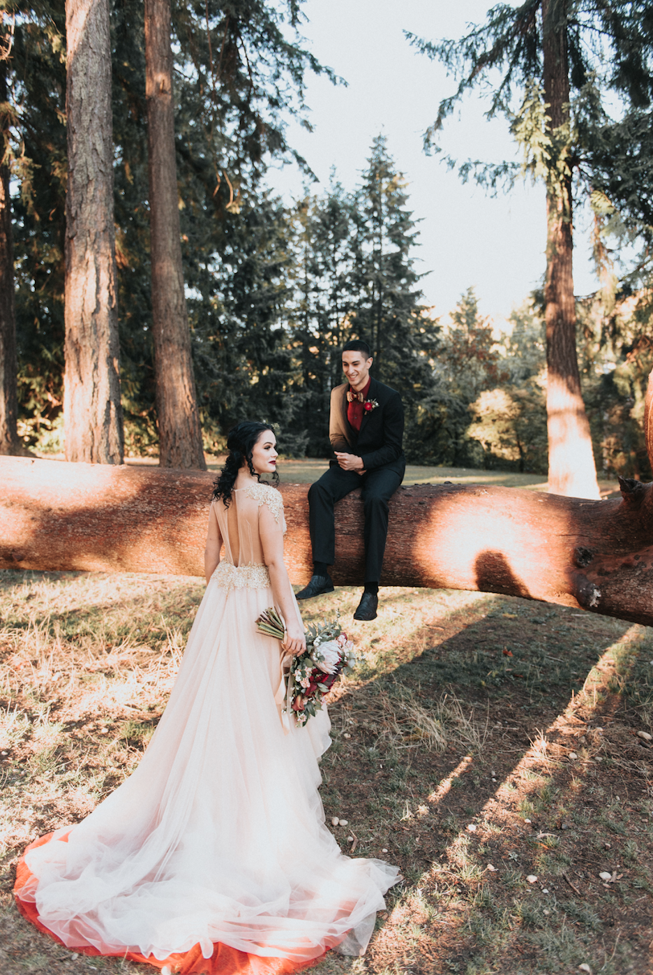 Gold and Red High Low Gown (#Amber) - Dream Dresses by P.M.N.