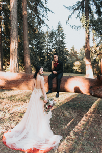 Gold and Red High Low Gown (#Amber) - Dream Dresses by P.M.N.