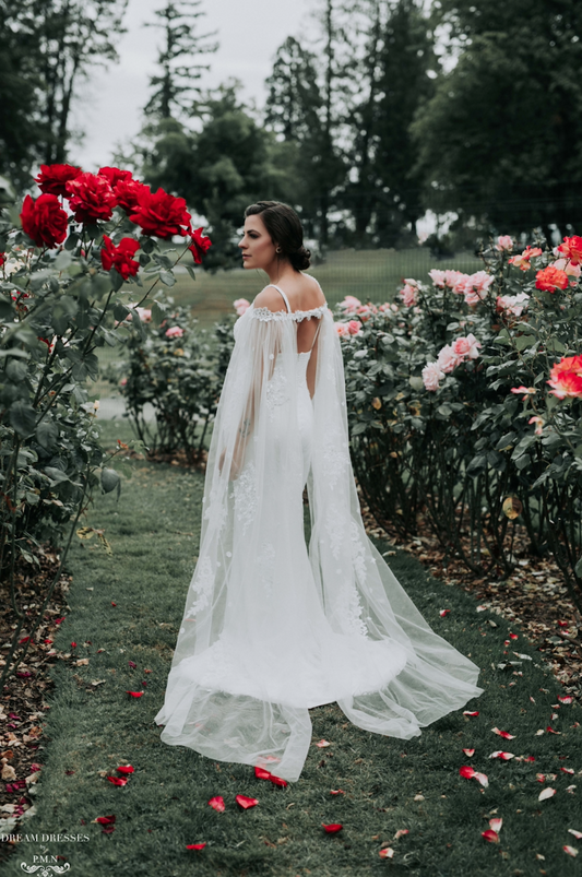 Off The Shoulder Bridal Cape (#SHIVA) - Dream Dresses by P.M.N.