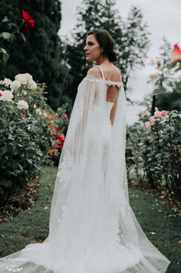 Off The Shoulder Bridal Cape (#SHIVA) - Dream Dresses by P.M.N.