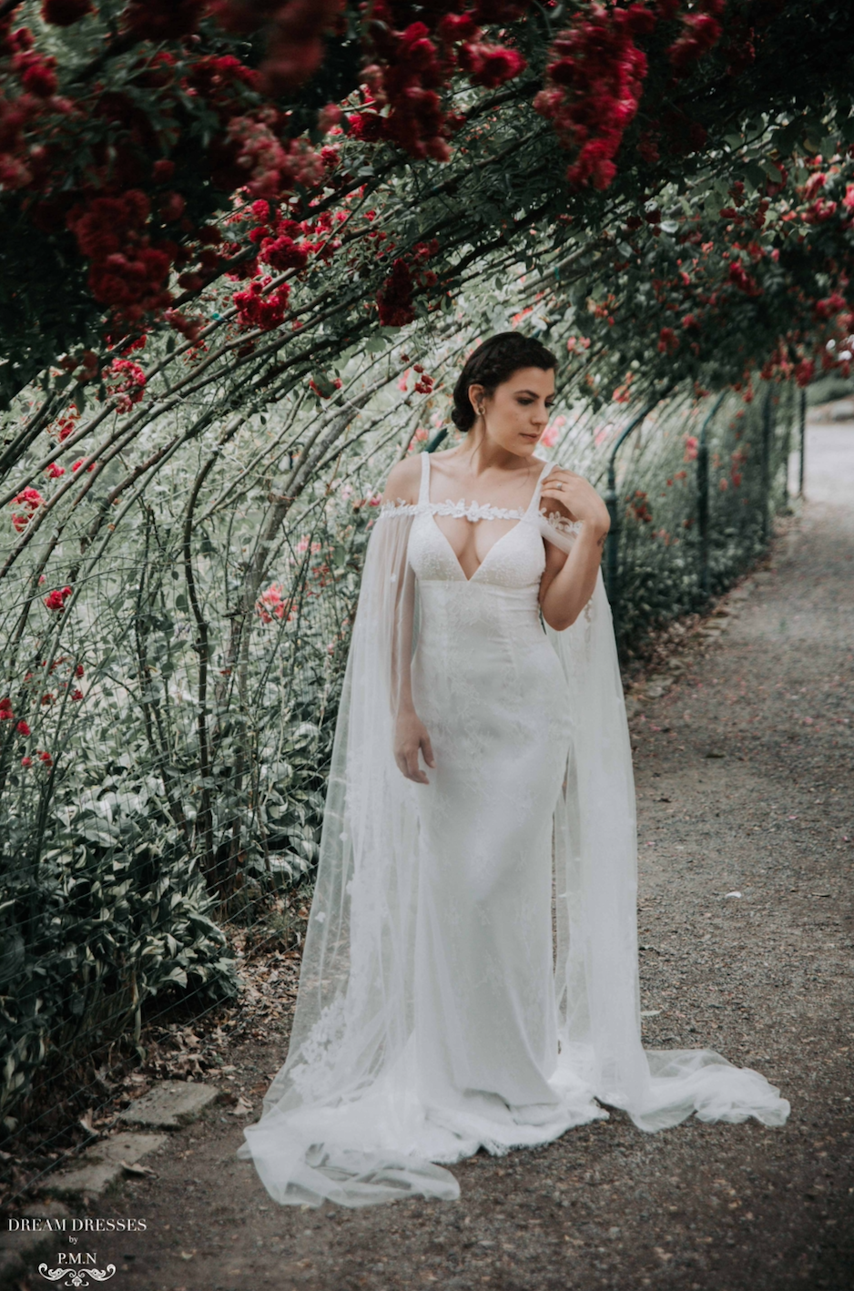 Off The Shoulder Bridal Cape (#SHIVA) - Dream Dresses by P.M.N.