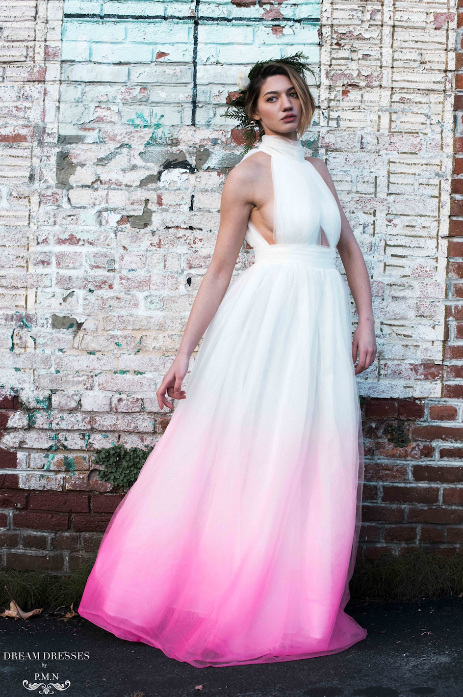 Ombre Pink Tulle Gown (#Perrine)