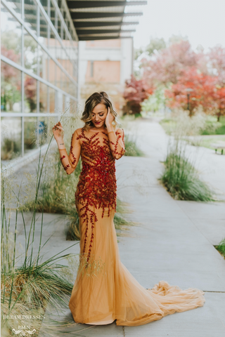 Red and Nude Tulle Dress (#Lacye)