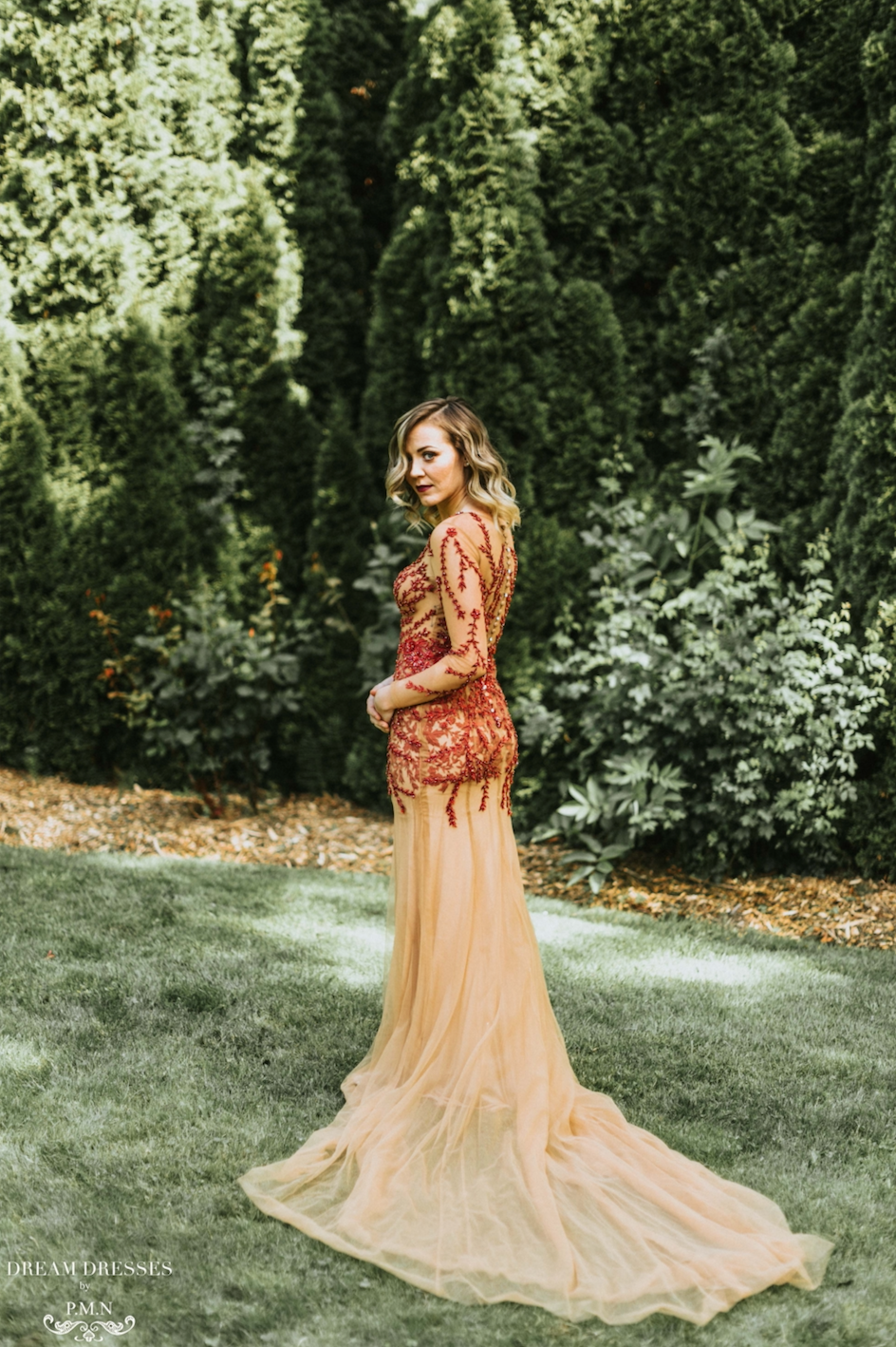 Red and Nude Tulle Dress (#Lacye) - Dream Dresses by P.M.N.