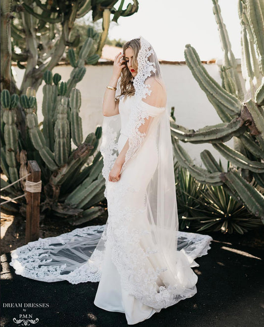 Cathedral Mantilla Veil (#Ari) - Dream Dresses by P.M.N.