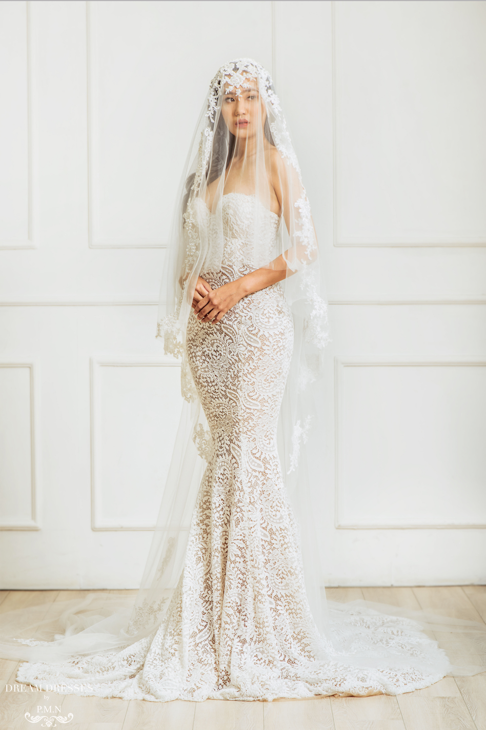 Old Hollywood Glamour Inspired Bridal Veil (#Meliza) - Dream Dresses by P.M.N.