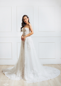 Embellished Detachable Bridal Overskirt (#Myra) - Dream Dresses by P.M.N.