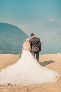 Blush Mermaid Wedding Dress with Removable Overskirt (#BELVA) - Dream Dresses by P.M.N.