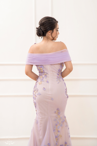 Purple Floral Embellished Gown (#Phoe) - Dream Dresses by P.M.N.