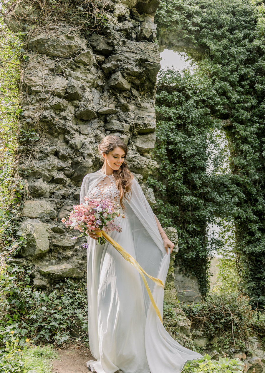 Chiffon Bridal Cape (#MAEVE) - Dream Dresses by P.M.N.