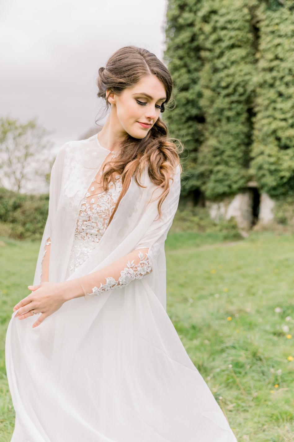 Chiffon Bridal Cape (#MAEVE) - Dream Dresses by P.M.N.