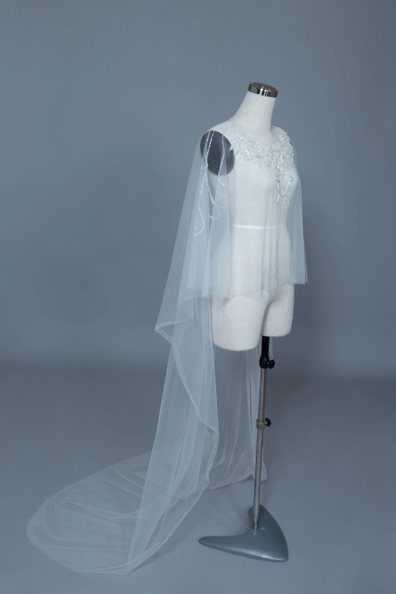Beaded Bridal Cape (#MAEVA) - Dream Dresses by P.M.N.