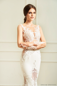 Illusion Long Sleeve Wedding Dress (#Vera) - Dream Dresses by P.M.N.