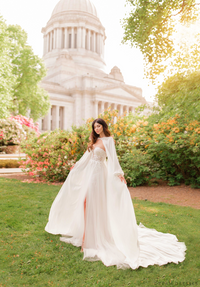 Rhinestone Crystal Bridal Cape (#AILE) - Dream Dresses by P.M.N.