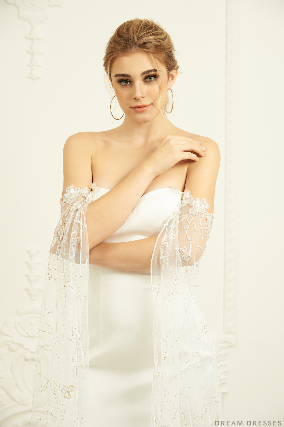 Detachable Bridal Cape Sleeves (#DAVINA)