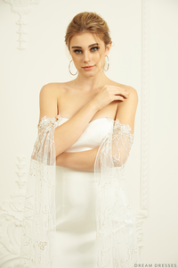 Detachable Bridal Cape Sleeves (#DAVINA) - Dream Dresses by P.M.N.