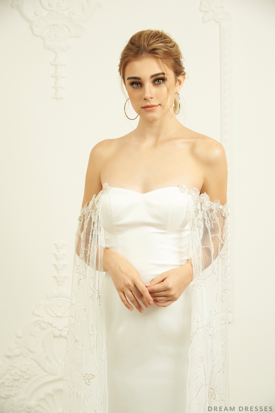 Detachable Bridal Cape Sleeves (#DAVINA)