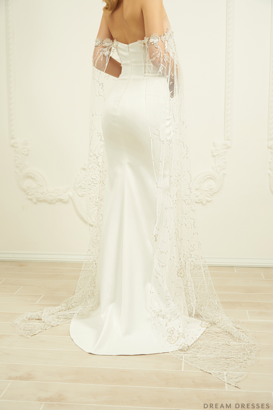 Detachable Bridal Cape Sleeves (#DAVINA) - Dream Dresses by P.M.N.
