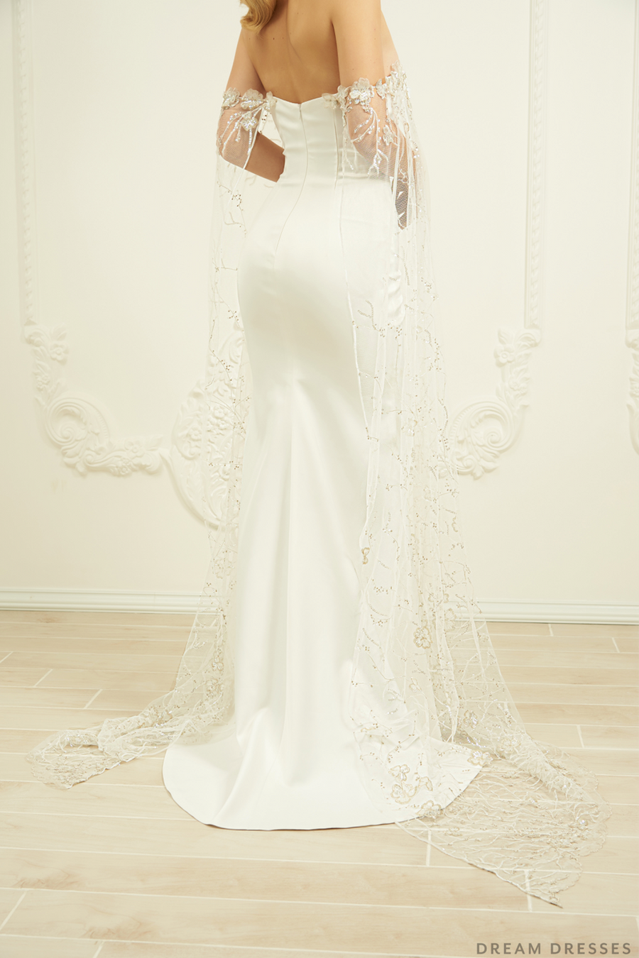 Detachable Bridal Cape Sleeves (#DAVINA) - Dream Dresses by P.M.N.