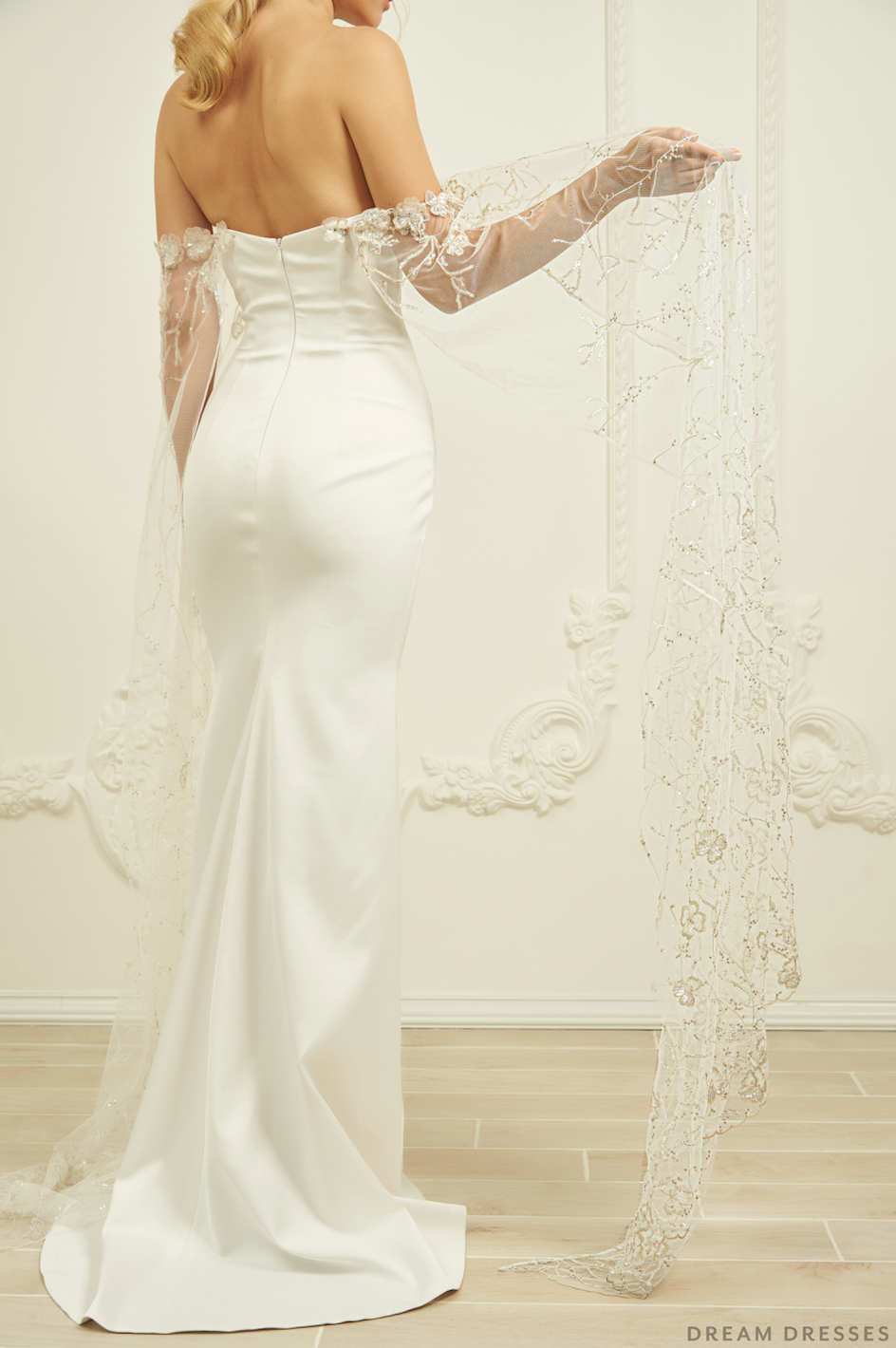 Detachable Bridal Cape Sleeves (#DAVINA)