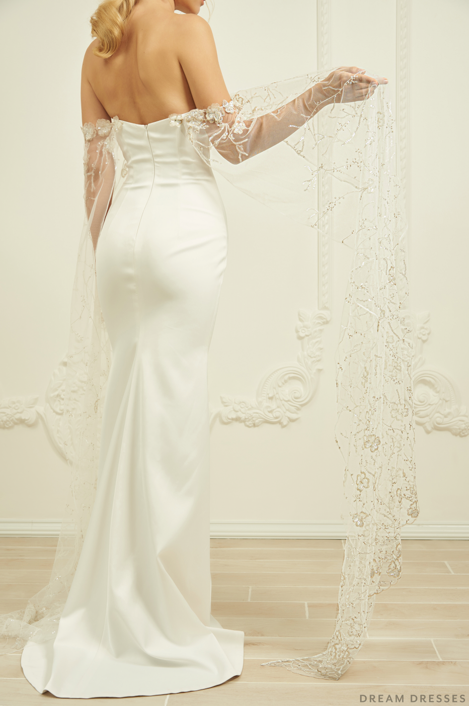 Detachable Bridal Cape Sleeves (#DAVINA) - Dream Dresses by P.M.N.