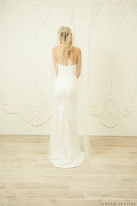 Pearl Bridal Drop Veil (#Eddan) - Dream Dresses by P.M.N.