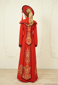 Red and Gold Ao Dai | Vietnamese Bridal Dress (#ARNELLE) - Dream Dresses by P.M.N.
