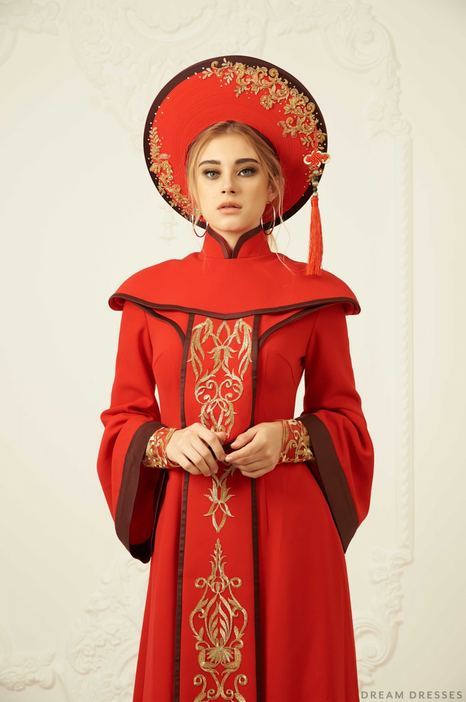 Ao Dai Hat | Vietnamese Bridal Hat (#AVEEN) - Dream Dresses by P.M.N.
