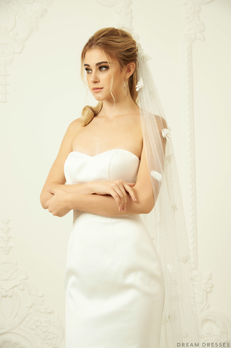 Cathedral 3D Floral Veil (#Enrica) - Dream Dresses by P.M.N.