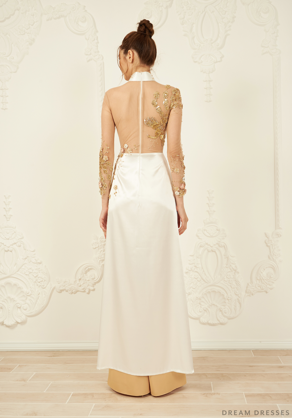 Embellished Bridal Ao Dai | Custom Made Vietnamese Bridal Dress (#ELVERA) - Dream Dresses by P.M.N.
