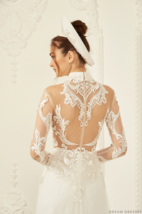 White Bridal Ao Dai | Vietnamese Lace Bridal Dress (#VIVIA) - Dream Dresses by P.M.N.