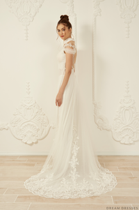 White Bridal Ao Dai | Modern Vietnamese Wedding Dress (#ILIANA) - Dream Dresses by P.M.N.
