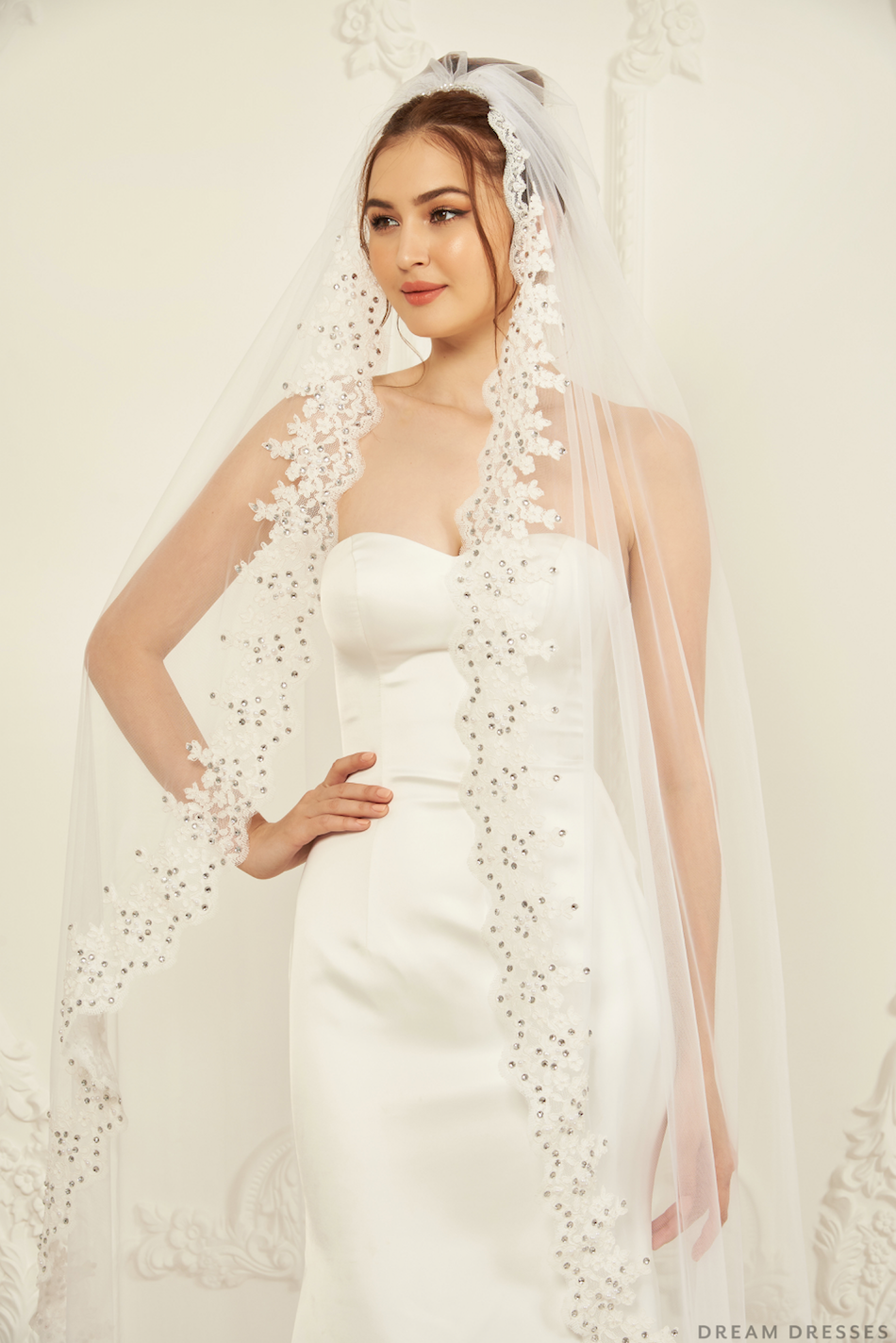 One Layer Lace Veil (#Cassia) - Dream Dresses by P.M.N.