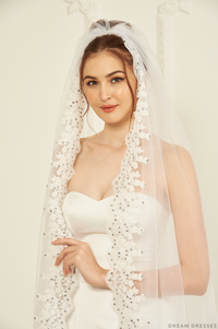 One Layer Lace Veil (#Cassia) - Dream Dresses by P.M.N.