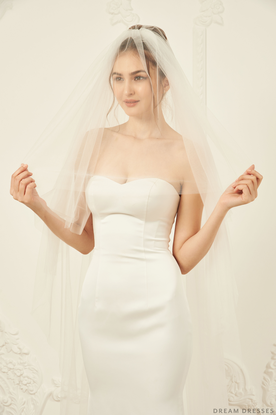 Drop Veil with Blusher (#Dione) - Dream Dresses by P.M.N.