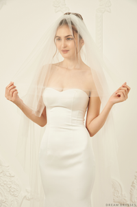 Drop Veil with Blusher (#Dione) - Dream Dresses by P.M.N.