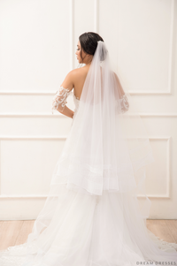 Tulle Wedding Veil with Blusher (#Tara) - Dream Dresses by P.M.N.