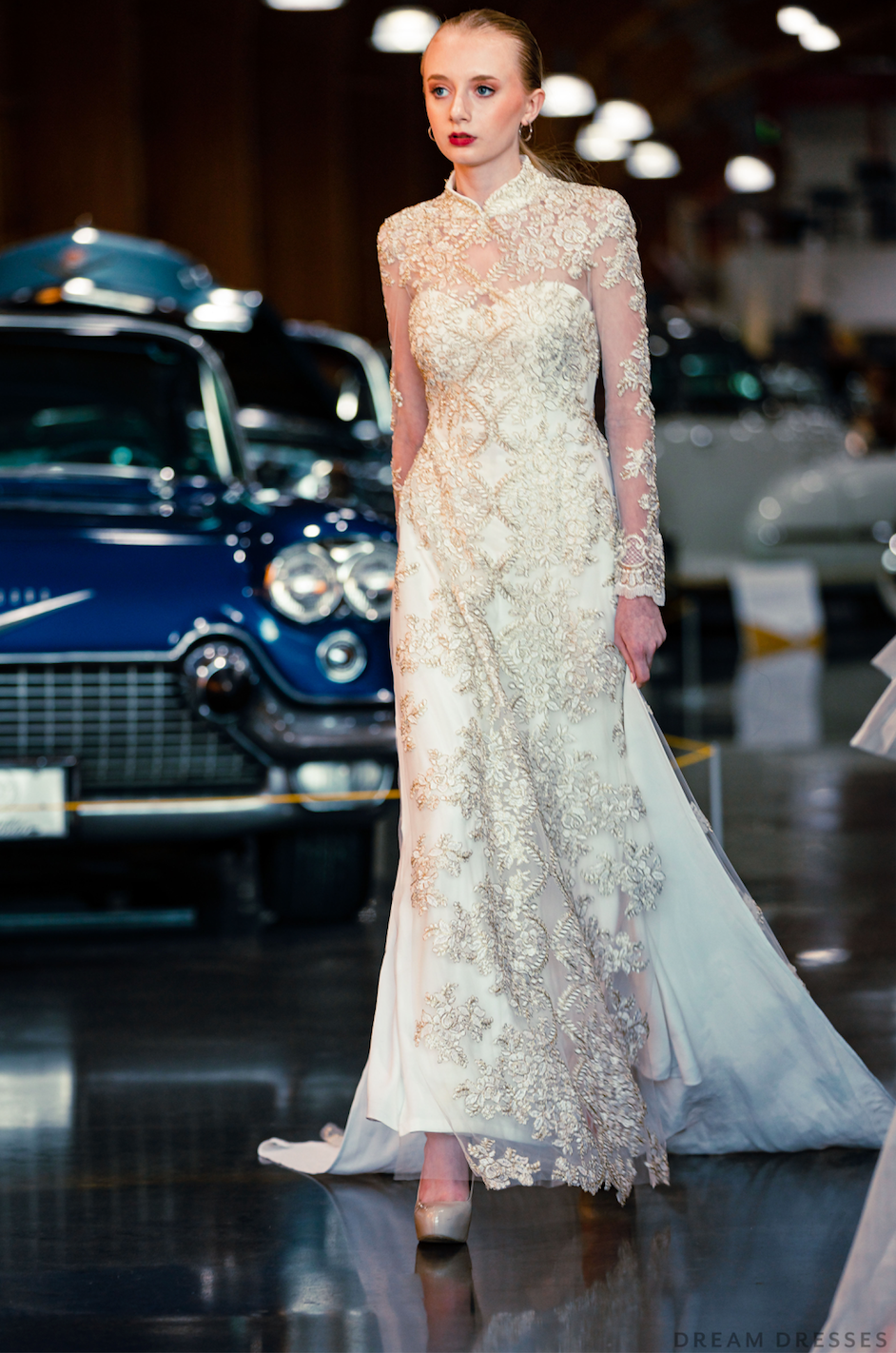 White Bridal Ao Dai | Vietnamese Lace Bridal Dress (#ALISE) - Dream Dresses by P.M.N.