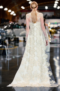 White Bridal Ao Dai | Vietnamese Lace Bridal Dress (#ALISE) - Dream Dresses by P.M.N.