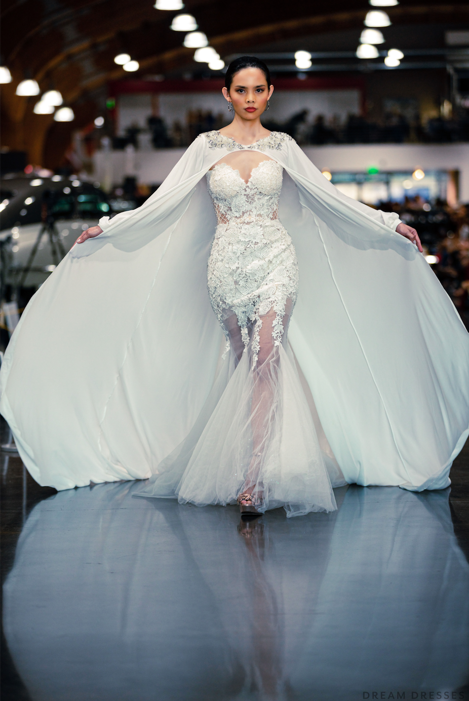 Rhinestone Crystal Bridal Cape (#AILE) - Dream Dresses by P.M.N.