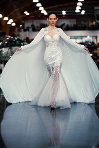 Rhinestone Crystal Bridal Cape (#AILE) - Dream Dresses by P.M.N.