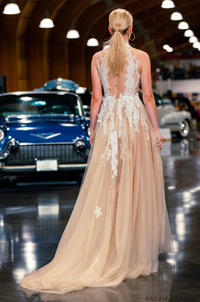 Lace Bridal Bodysuit with Side Slit (#Galina ) - Dream Dresses by P.M.N.