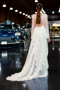 White Bridal Ao Dai | Vietnamese Lace Bridal Dress (#ALANNAH) - Dream Dresses by P.M.N.